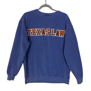 Comfort Colors Texas Longhorns Football Team Sweatshirt Women Medium Blue Cotton